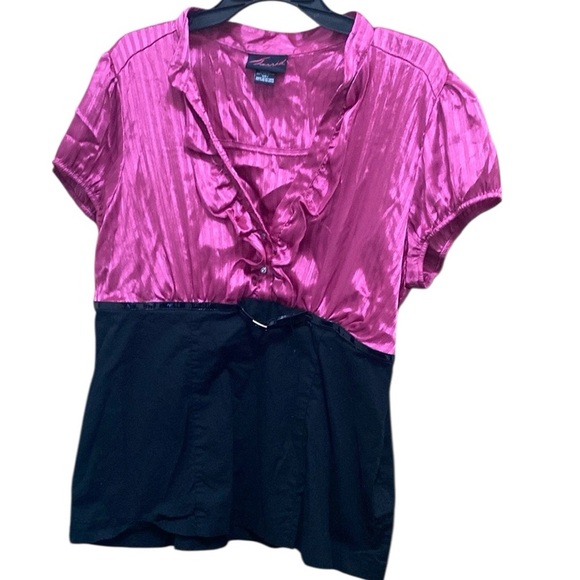 torrid Tops - Torrid Pink Puff Sleeve Ruffled Blouse